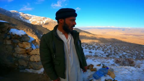 Camping in snow at chiltan mountain balochistan .
