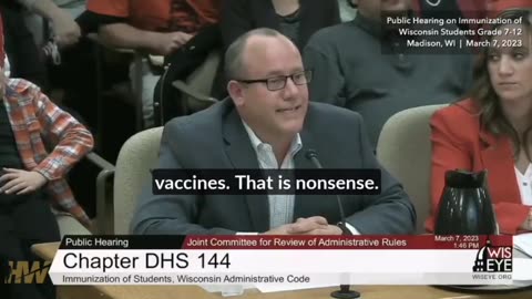 Pierre Kory, M.D. speaks at public hearing on Immunization of Wisconsin Students 7-12