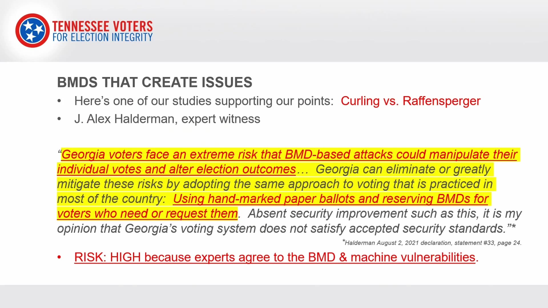 A risk assessment of Williamson County voting machines (2517)