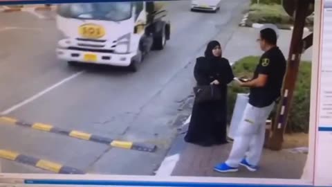 (VIEWER DISCRETION) Palestinian woman approached a security guard asking for help...