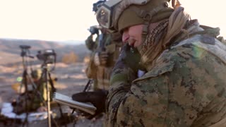 Marines demonstrate call for fire during NTC 19-04 FT. IRWIN, CA, UNITED STATES 02.22.2019