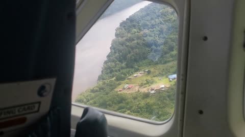 Landing on a remote jungle airstrip in the Wayana village Kawemhakan