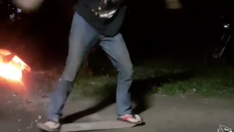 Skateboard kick flip