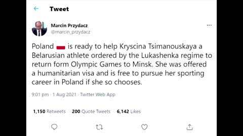 Polish deputy FM: 'Belarus sprinter is safe'