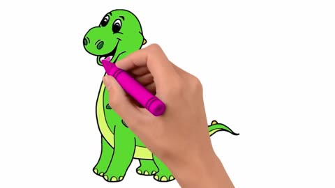 How to Draw Dinosaurs Easy Step by Step and Coloring for Beginner
