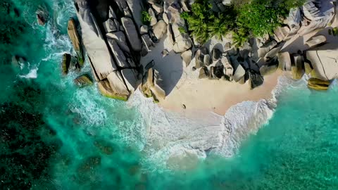 Aerial View of Cocos Island Beautiful Nature in 4K