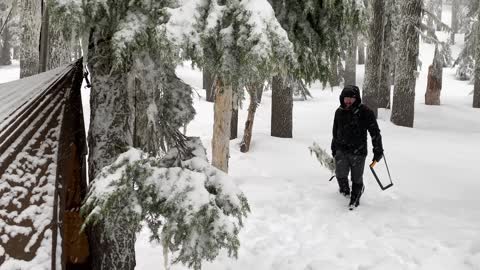 Winter Hot Tent Hammock Camping