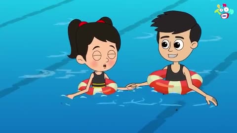 Chinki,s swimming class an animated series of the year for little kids who don't go to school 🎒