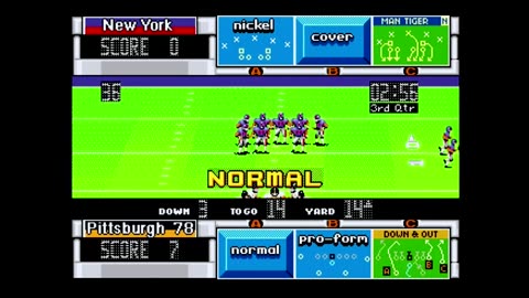 Madden93 (Sega Genesis) Pittsburgh 78 vs New York Part3