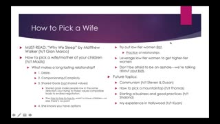 Weekly Webinar #9 - How to Pick a Wife