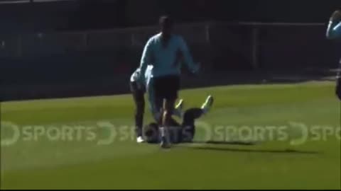 Colombian player Linda Caicedo, clutches her chest as she collapses during practice in Sydney