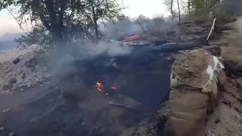 Soldati ucraini dopo bombardamento Russo.