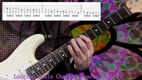 Locrian scale Chained 3 note pattern