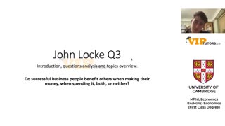 John Locke Economics Question 3 Video 1 (Part 1 of 4)