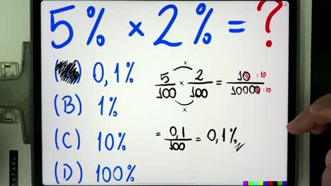 🤯 MATEMÁTICA BÁSICA DESBUGADA - 5% × 2% Multiplicação de Porcentagem Bugante! Você Consegue