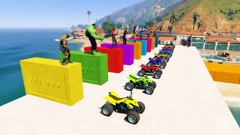 GTA V Epic New Stunt Race For Car Racing Challenge by Quad Bike, Cars and Motorcycle, Spider Shark4
