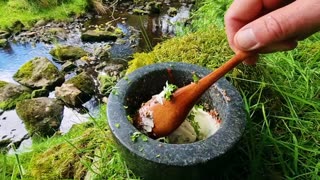 Crispy Chicken Burger cooked in the WILD! | ASMR cooking in the forest