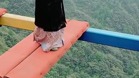 Hanging bridge jumping fail 😱 | By iamBLaZe