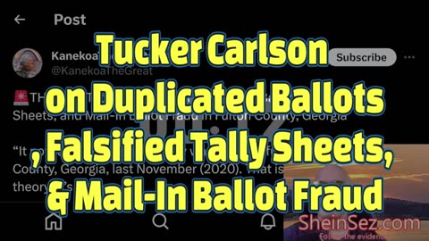 Tucker Carlson on Duplicated Ballots, Falsified Tally Sheets, & Mail-In Ballot Fraud-SheinSez 351