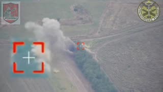 Russian 203mm Heavy Mortar is Tracked and Destroyed