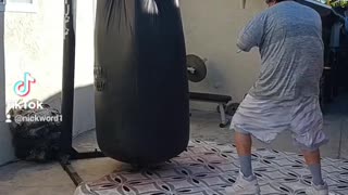 500 Pound Punching Bag Workout Part 36. More Muay Thai Work!