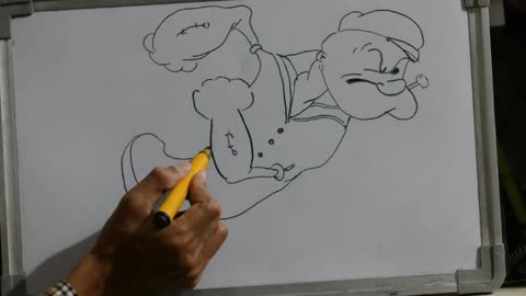 How To Draw Popeye The Sailor Man in 8 Minutes!