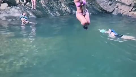 Swing on a cliff gone wrong