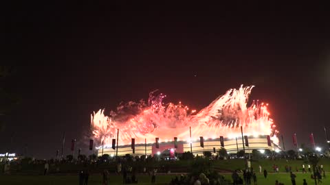 Fireworks to celebrate opening of 2022 World Cup.