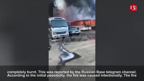 Dozens of passenger buses burned to ashes in Moscow - Strong blaze at a parking lot