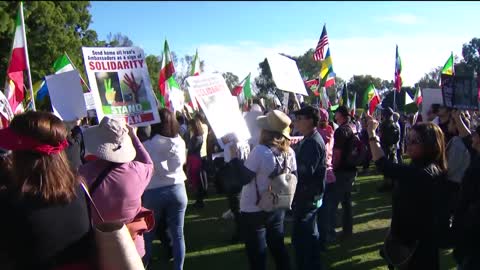 Iranian-Americans take to the streets of Balboa Park of to protest for change