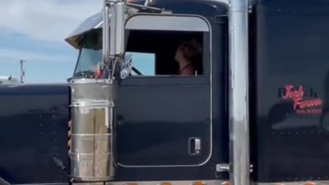 Women driving trucks are always cooler than men. Sadness of truck drivers