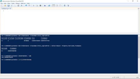 How to use PowerShell to Get Free Disk Space