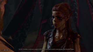 “You are iron and steel, you are silk and satin.” Lae’zel accepts her feelings - Baldur’s Gate 3