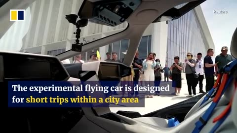 Experimental electric flying car takes to the air for test run in northern China