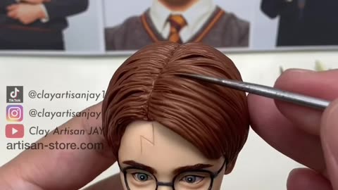 Harry Potter_s head made from polymer clay_ sculpture timelapse【Clay Artisan JAY】_Shorts
