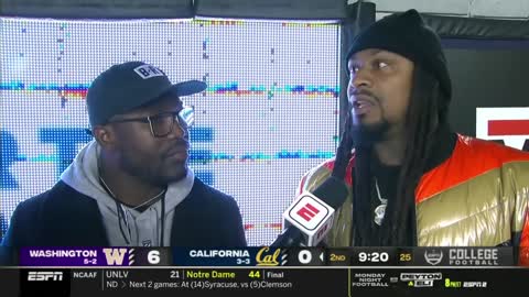 Marshawn Lynch drops F-bomb on live TV right after talking about Justin Forsett never swearing 😭