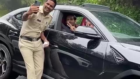Kartik Ayan Selfie with UK Police