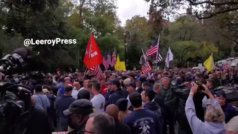 FDNY and supporters outside Gracie Mansion In NYC