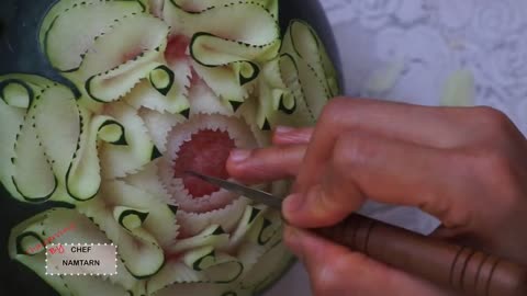 Beautiful watermelon carving design | fruit carving