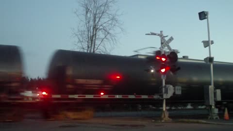 Northbound Tank Train Passing Through Edmonds WA