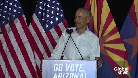 "Set up your own rally": Obama challenges heckler at Arizona campaign event