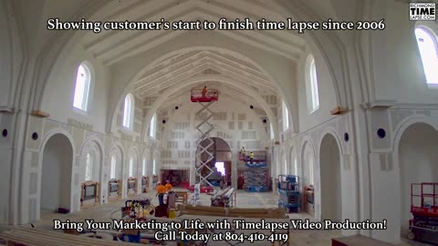 Drywall time lapse in a church by RichmondTimeLapse.com