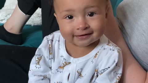 Adorable and very happy baby