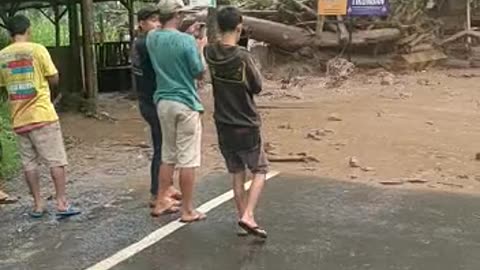 natural disasters of floods and landslides in Malang, Indonesia