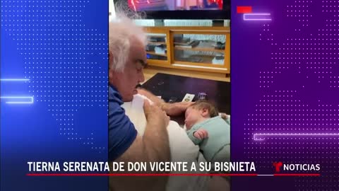 El tierno video donde 'Don Chente' le canta 'Muñequita linda' a su bisnieta _ Noticias Telemundo