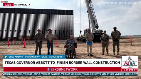 Texas Governor Greg Abbott to debut Texas Border Wall Construction in Texas. 12/18/21