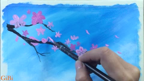 Cherry Blossom Girl: Step-by-step Acrylic Painting Instructions for Novices