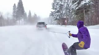 Car Snowboarding