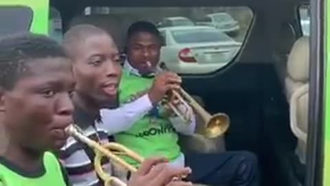 Awesome African youths too excited playing musical instruments