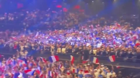 HUGE 🇫🇷🇫🇷🇫🇷 The French celebrate at the right-wing National Rally election